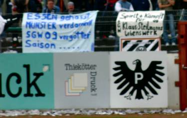 Preußen-Stadion - Botschaften an die Spieler der SG 09, letztendlich ungehört